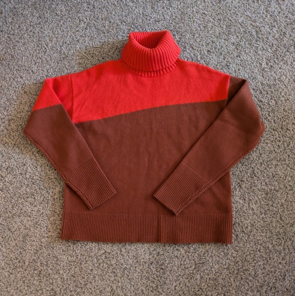 Anthropologie Leanna Turtleneck Colorblock Sweater